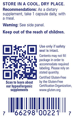 Label from a Pure Encapsulations - Pregnenolone 30 mg bottle showing usage instructions, a warning, a qr code for more information, and a barcode for product scanning.