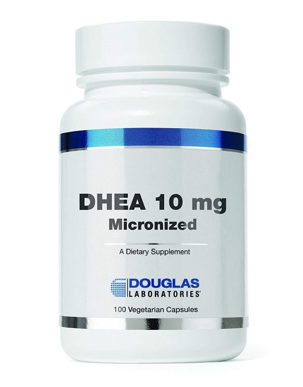 Pure Encapsulations DHEA 10 mg dietary supplements, containing 100 vegetarian capsules.