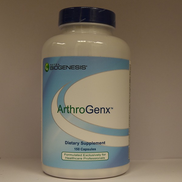 A bottle of arthrogenx dietary supplement containing 150 capsules, formulated exclusively for healthcare professionals.