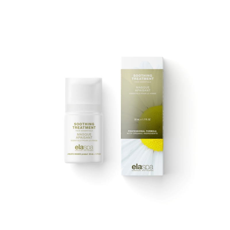 Elaspa Soothing treatment mask agains white background.