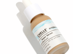 Mychelle - Super Serum Light-Medium - SPF 30 bottle against white background.