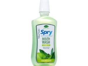 Spry Mouthwas against white background.