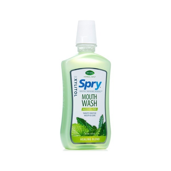 Spry Mouthwas against white background.